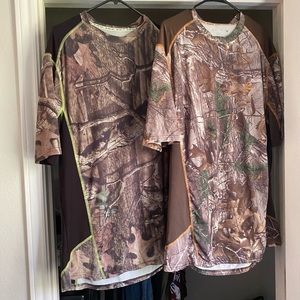 Lot of 2 Realtree Mens XXL Camo Shirt Short Sleeve Hunting Quick Dry